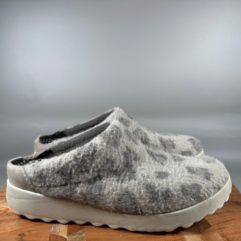 Dansko Lucie Women Size 41 10.5-11 Gray‎ Leopard Print Felt Clogs Slip On Shoes